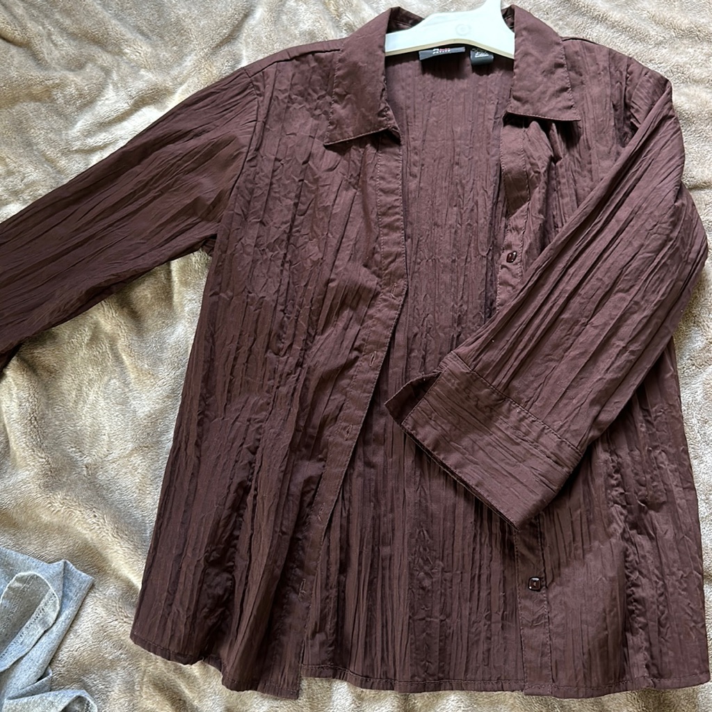 Light, Brown Button Up.
